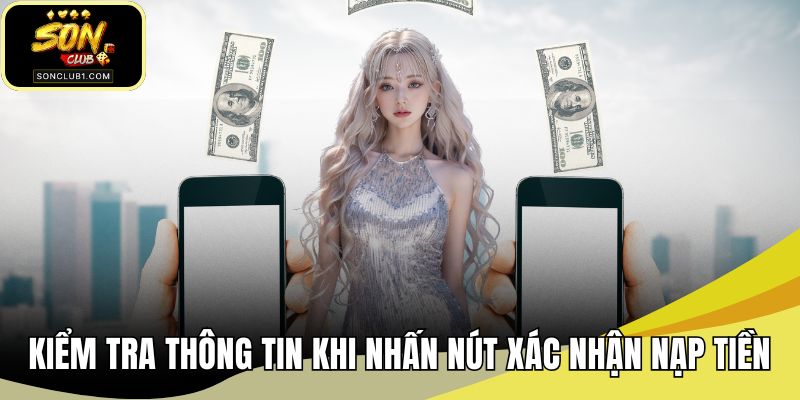 Lưu ý kiểm tra kỹ thông tin khi nhấn nút xác nhận nạp tiền